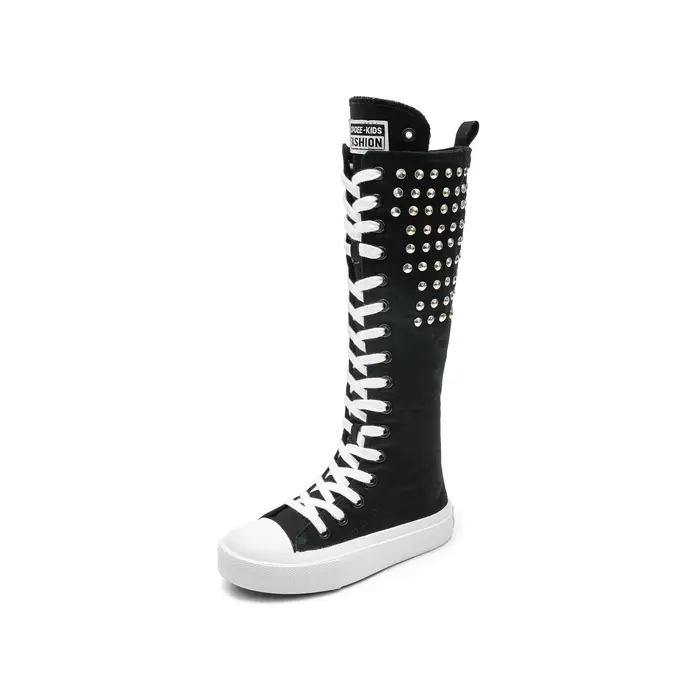 Chaussures en toile pour enfants à semelle souple et respirante, bottes à carreaux pour garçons et f