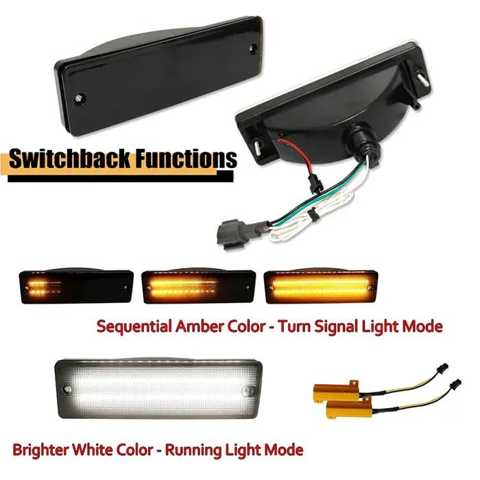 Clignotants séquentiels avant à LED pour touristes, couleur DRL, Nissan D21 Hardbody Pickup, 1988-19