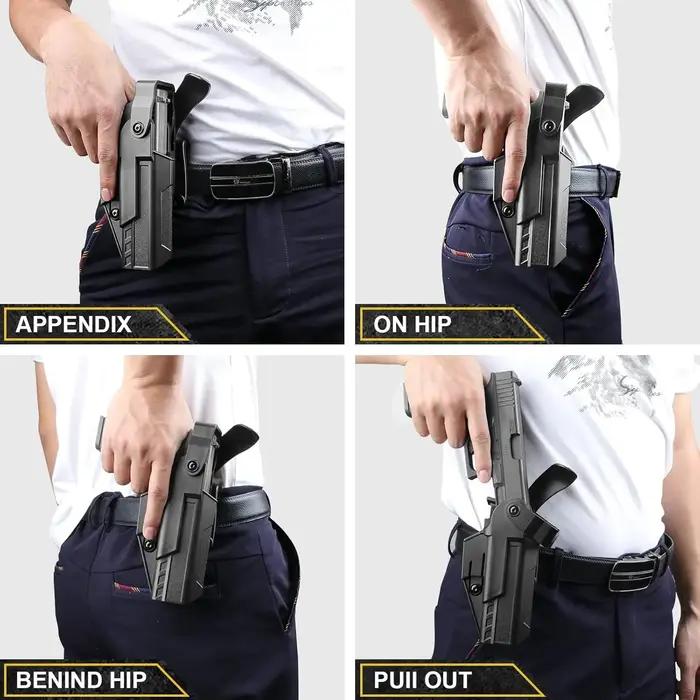 Étui de pistolet tactique de niveau 3 OWB pour Glock 17/19/19x/23/32/45 (Génération 1-5)