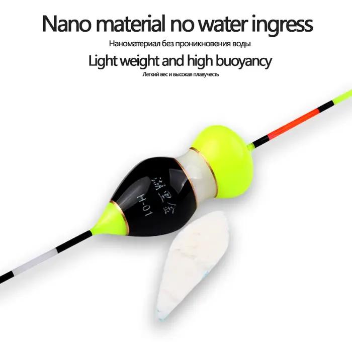3 pièces Nano flotteur de pêche + 3 tubes de bouée + 1 support de flotteur flotteur de pêche en eau