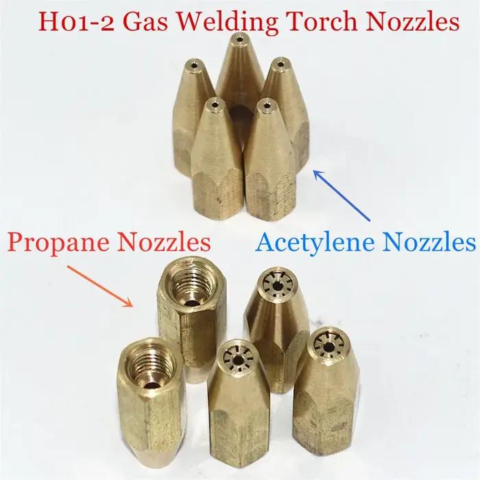 5 pièces buses torche de brasage au gaz H01-2 oxygène Propane acétylène gaz liquéfié pour acier cuiv
