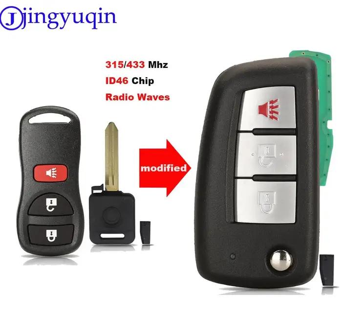 Jingyuqin clé de voiture pour Nissan Tiiida Murano Juke Navarra Sunny Teana Granlivina x-trail Front