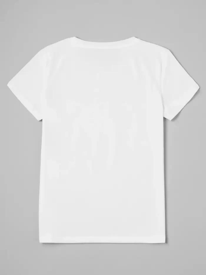 Fantaisie dessin animé chat imprimé T-Shirt col rond manches courtes T-Shirt décontracté pour les am