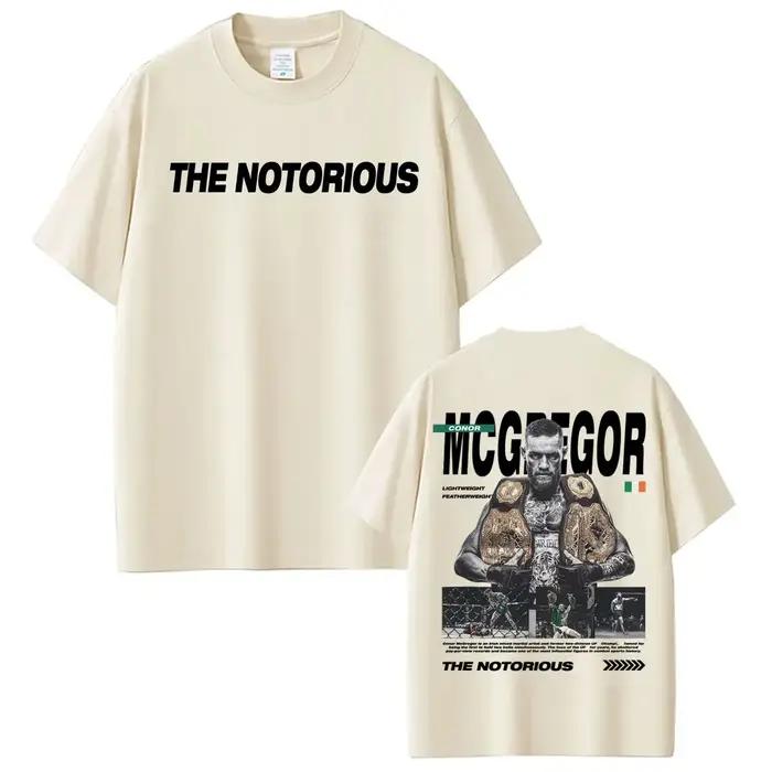 T-shirt The Notorious Conor McGregor Merch pour hommes, vêtement mode gothique rétro années 90, ample surdimensionné 100% coton four seasons adapté voyage et occasions sociales