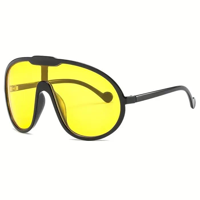 Lunettes de soleil surdimensionnées carrées pour femmes - Style punk vintage, protection UV400, vélo et randonnée