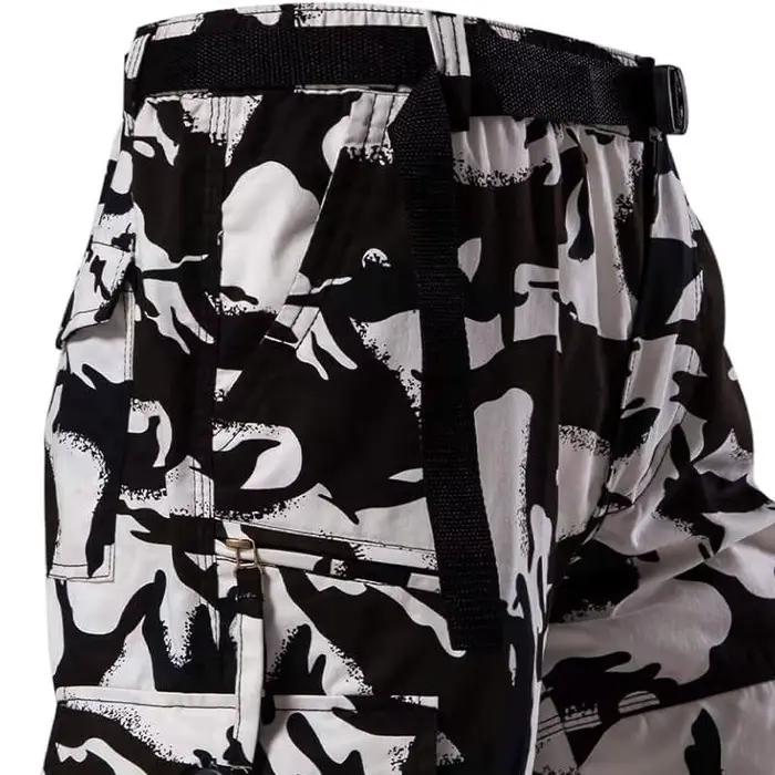 Shorts cargo décontractés pour hommes, style européen et américain, multi-poches, coupe capri, coton pur, motif camouflage, parfait pour les activités extérieures et les sorties en ville