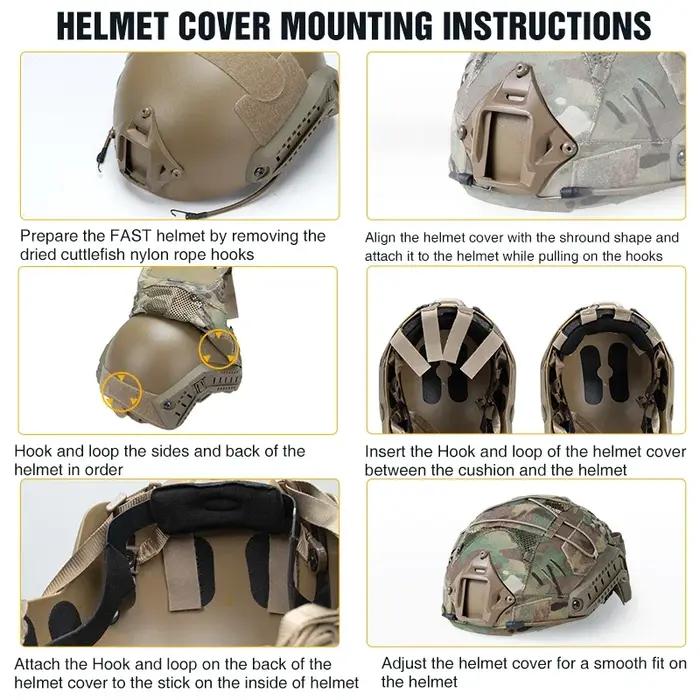Housse casque tactique IDOGEAR pour casque fast avec poche batterie NVG accessoires chasse vision nocturne