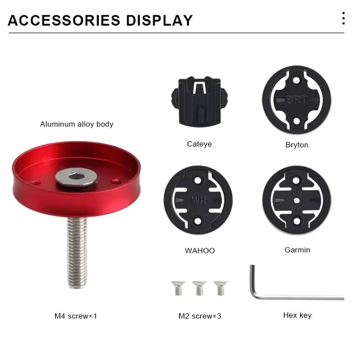 Support de téléphone de vélo, support de capuchon supérieur de tige pour Garmin Edge Bryton Cateye v