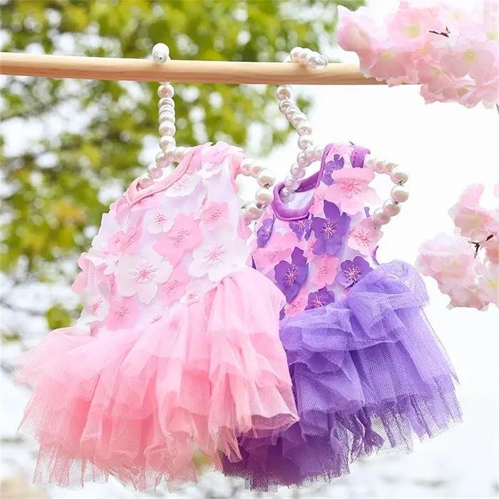 Robe florale pour chien pour petites races – Polyester tissé