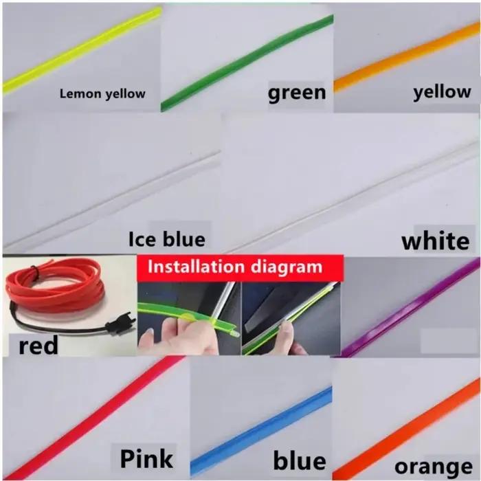 Bande lumineuse Led multicolore, 1M/2M/3M/4M/5M, néon Flexible, fil EL, décoration d'ambiance de fêt