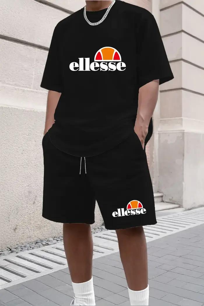 Ensemble décontracté et tendance en polyester pour hommes, style sportif et casual, col rond, adapté aux occasions quotidiennes et été 2026