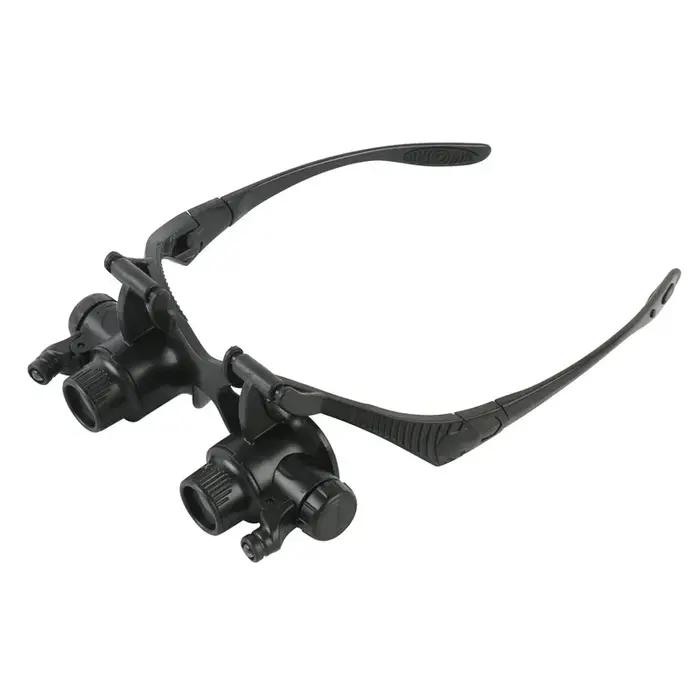 Loupes à bandeau 2,5x4x6x8x10x15x20x25x, lentille optique en verre avec 2 LED pour horloger et répar