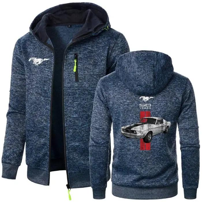 Hommes décontracté sport sweats à capuche 50 ans Mustang voiture vestes