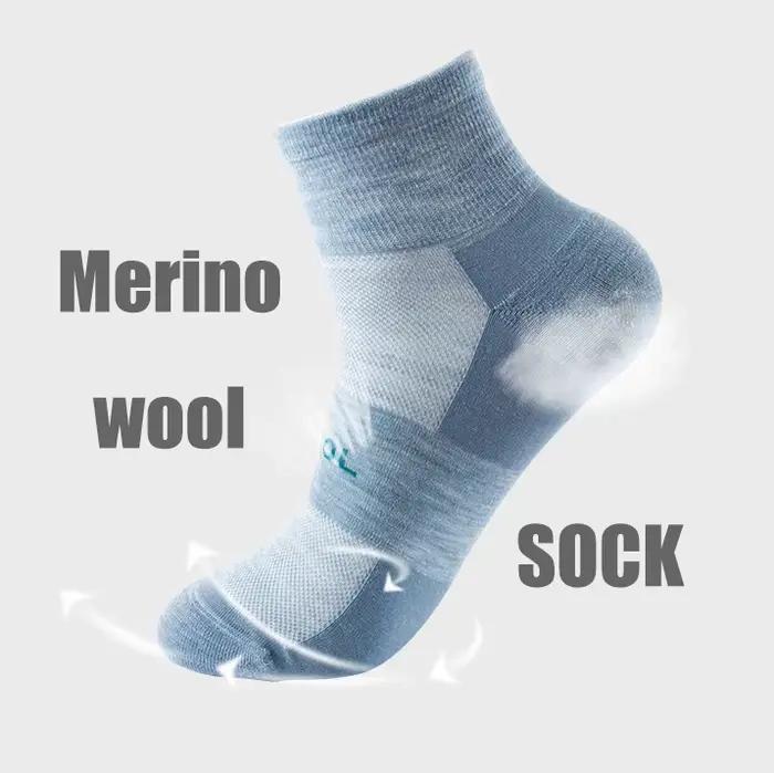 Chaussettes basses unisexes en laine mérinos respirantes - 70% laine naturelle pour hommes et femmes