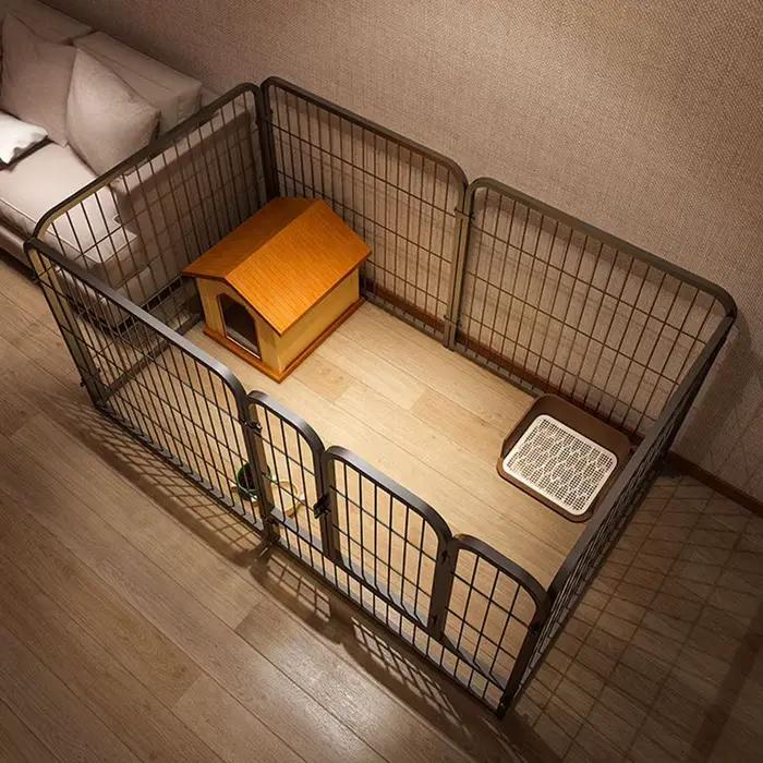 6 panneaux clôture pour chien parc pliable exercice chiot chenil Cage robuste