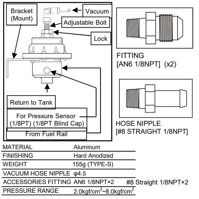 Régulateur de pression de carburant réglable, accessoires de voiture, réaménagement de véhicule, com