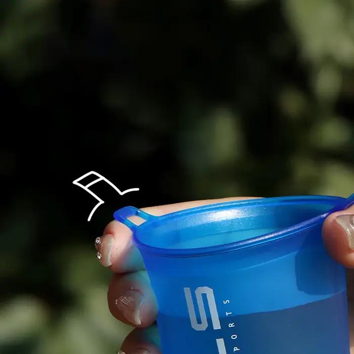 Tasse d'eau de sport pliable de 200ml, 1 pièce, pour Marathon, course à pied, tasse d'eau douce pliante, petite et légère, facile à transporter