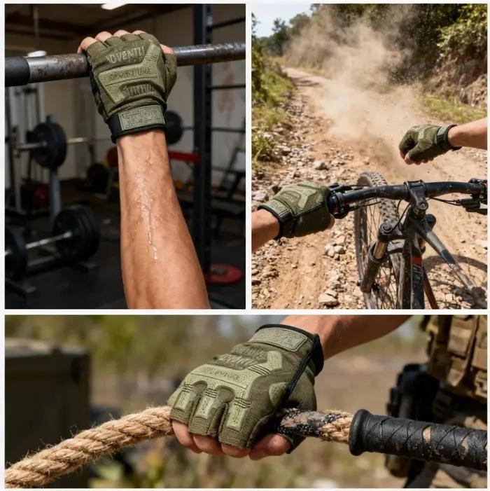 Gants de chasse tactiques demi-doigts été - Respirants et anti-dérapants pour vélo et outdoor