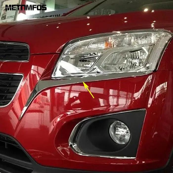 Bande de phare chromé pour Chevrolet Trax, accessoires de garniture de voiture, feu avant pour yeux,