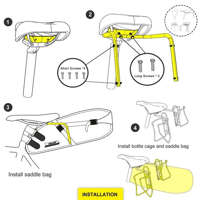 Rhinowheel – sac de vélo 10L-13L étanche, support de vélo et stabilisateur de grande capacité, sacoc