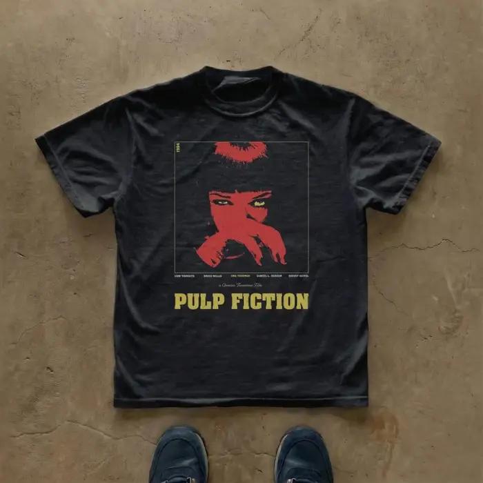 T-shirt hommage à Pulp Fiction, Quentin Tarantino, Uma Thurman, vêtements vintage, chemise graphique
