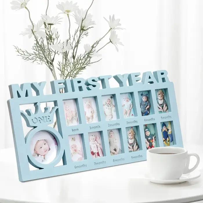 Cadre souvenir pour bébé de 0 à 12 mois, images mon premier année, cadre photo, cadeaux de mémoire p