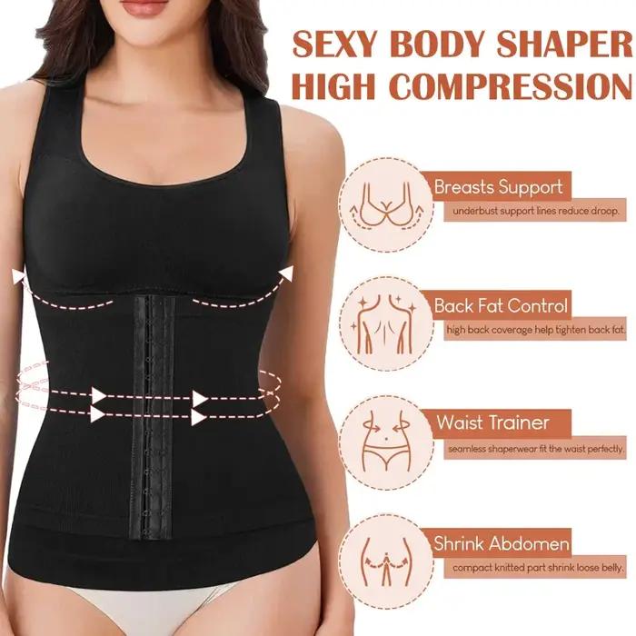 Camisole 3 en 1 très élastique pour femmes, 1 pièce, entraîneur de taille sans couture, coussinet de