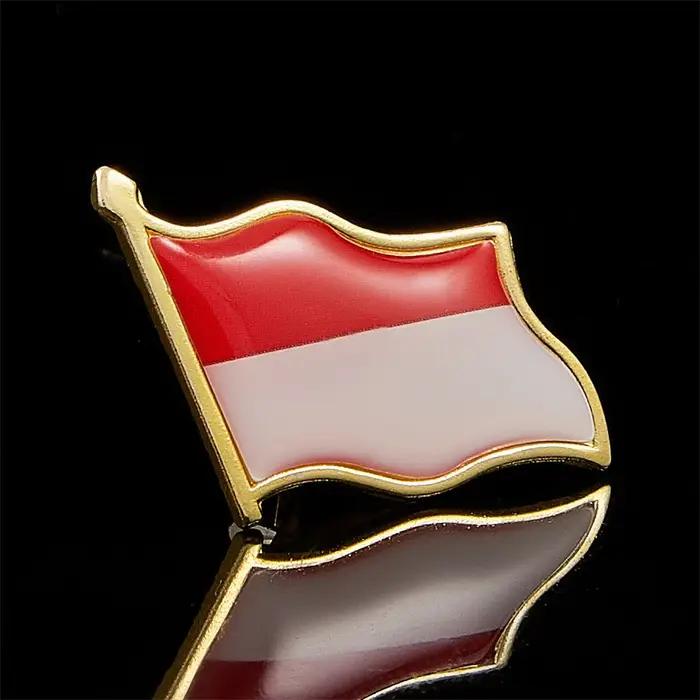 Monaco Principauté Pays Drapeau Émail Revers Chapeau Casquette Cravate Broche Badge