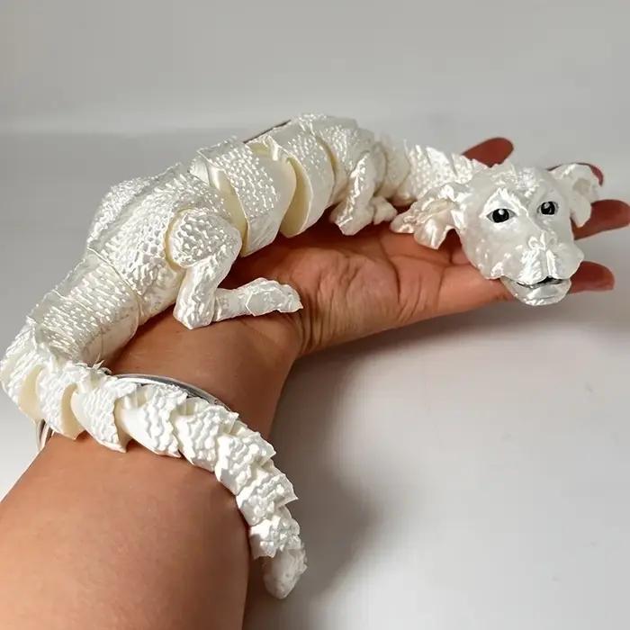 Dragon de chien imprimé en 3d, articulé rotatif, modèle de Simulation de mobilité articulée, ornement de bureau, décoration de maison, cadeau