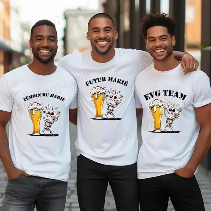 T-shirt Graphique de l'Équipe Française Evg du Futur Marié pour Homme