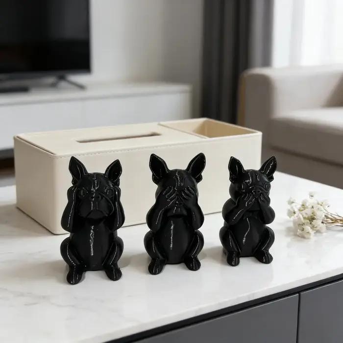 Statue de bouledogue français