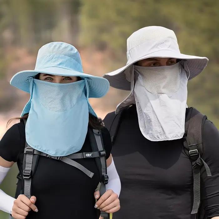 Chapeau de pêcheur pour homme, chapeau de soleil d'été, séchage rapide, respirant, protection solaire, pour la pêche, pour femme et homme, avec protection du visage
