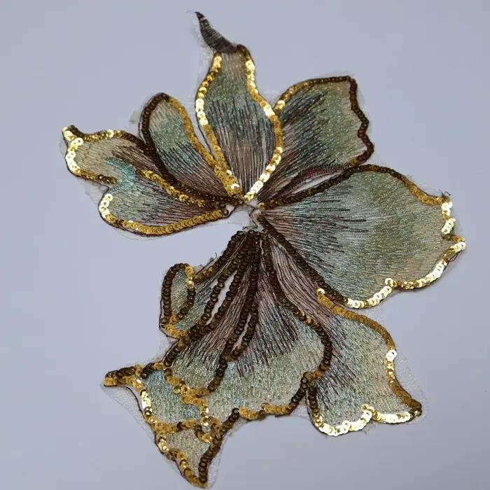 Patchs floraux d'aviation à coudre, appliques de broderie pour vêtements, robes de mariée, décoration florale, arts et bricolage