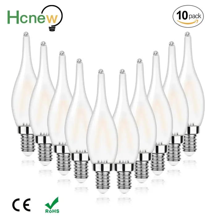 Ampoule LED E14 bougie 220V 110V C22 givrée rétro filament vintage décoration maison luminaire