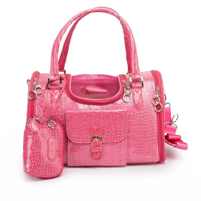 Porte-chien Portable en cuir pour animaux de compagnie, sac à main à bandoulière pour chat, contrôle