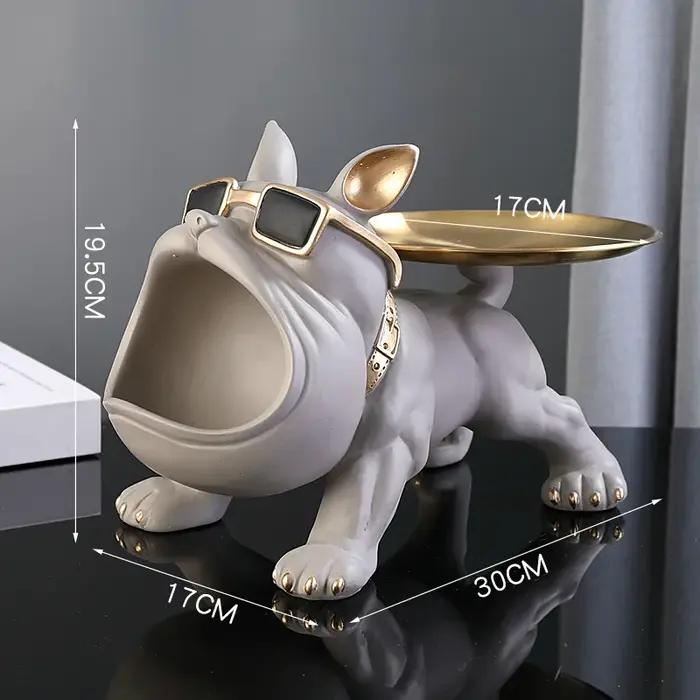 30cm décor à la maison bouledogue Figurine chien Statue boîte de rangement Animal ornement résine ar