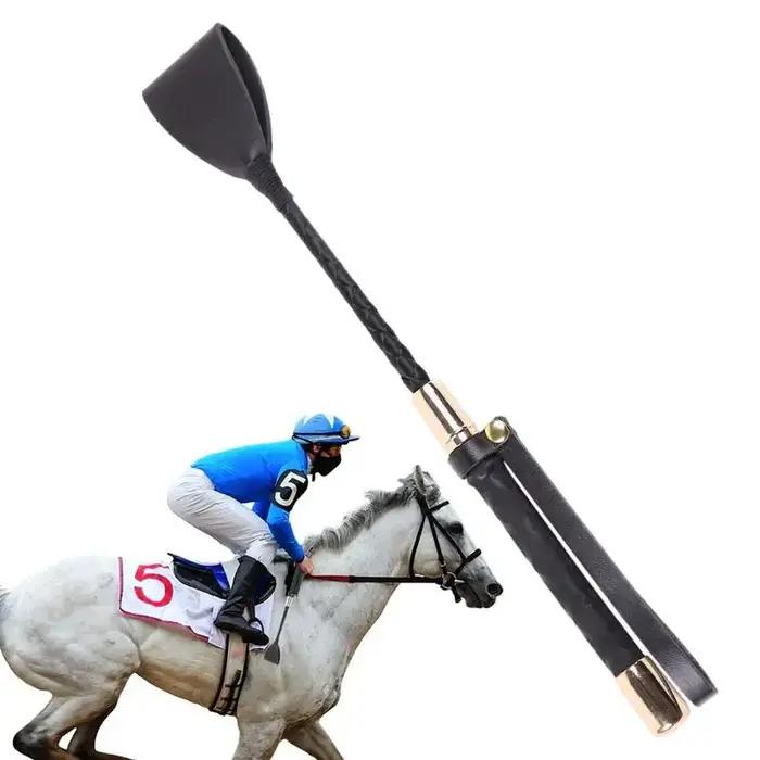 Fouet d'équitation antidérapant en cuir PU de haute qualité pour cavaliers avec poignée antidérapante et durabilité exceptionnelle pour courses et randonnées équestres