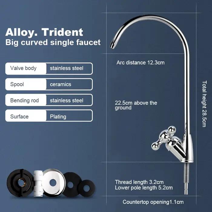 Robinet d'eau de cuisine en acier inoxydable 304