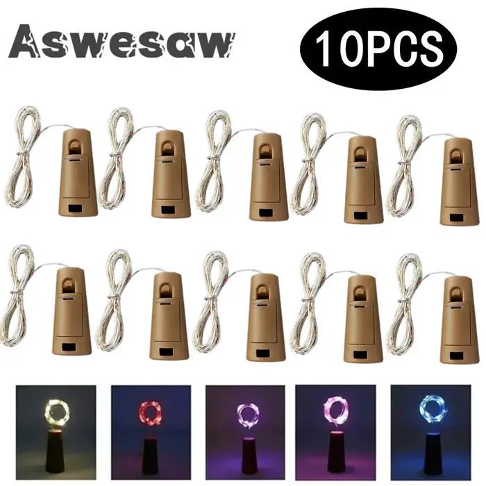 10 pièces LED bouteille de vin lumières avec liège lumières fée Mini chaîne lumières pour bouteilles