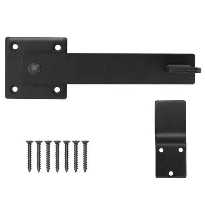 Verrou de porte double pour portail de grange, barrière de clôture, loquet rabattable robuste, protection de sécurité réversible en acier pour portail double