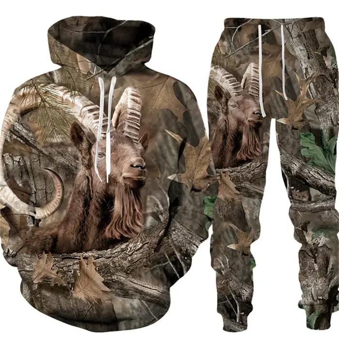 Ensemble de chasse Solomon en série animale imprimée 3D pour hommes, costume sportif de plein air deux pièces pour chasse sangliers et compétitions