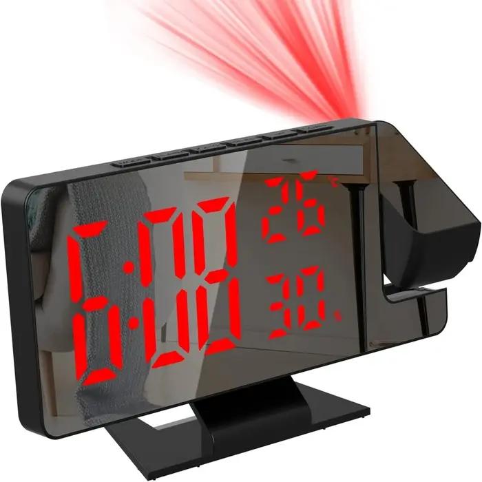 180 ° Réveil numérique à projection rotative