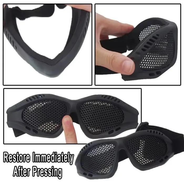 Lunettes de protection tactiques confortables pour airsoft et chasse - Verres anti-buée avec lentilles métal/PC