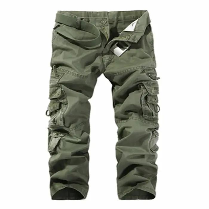 Pantalon cargo chasse multi-poches coton armée vert - vêtement tactique lavage facile