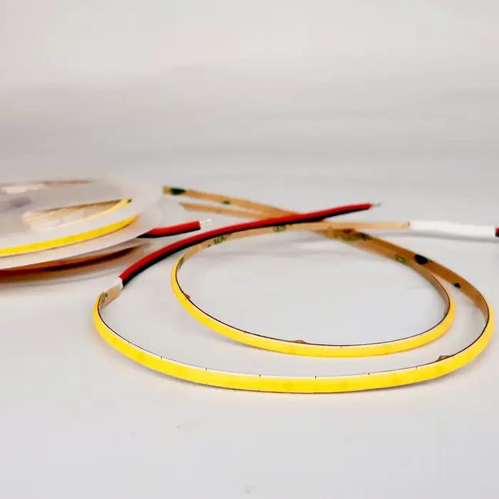 Bande LED COB Ultra fine de 2.7mm, 480 diodes/m, haute densité, Flexible, Super mince, lumière FOB,
