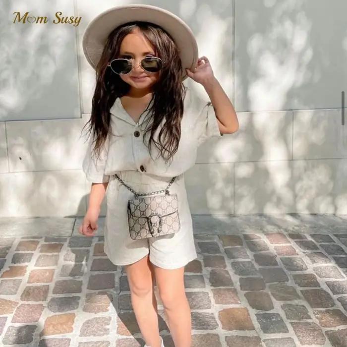 Ensemble Chemise et Short en Lin pour Bébé Garçon et Fille de 1 à 7 Ans