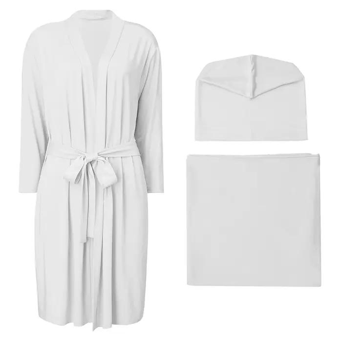 Vêtements de maternité et d'allaitement : Robe de travail et d'accouchement pour maman avec couverture d'emmaillotage