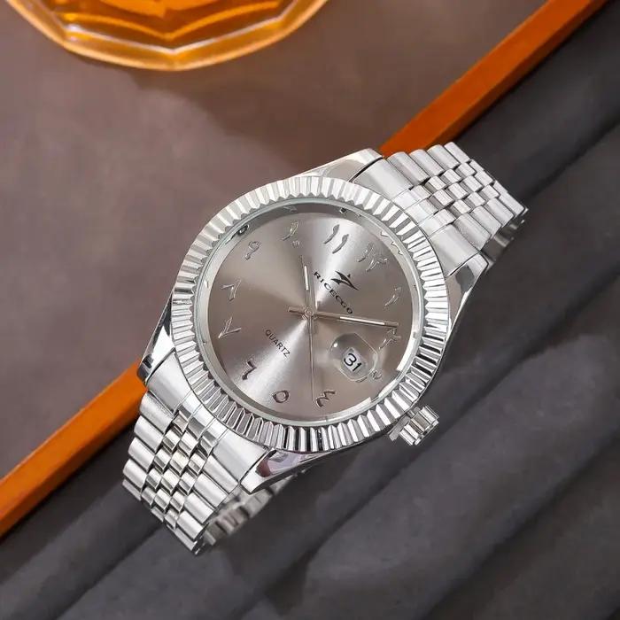 Montre homme luxe haut de gamme avec date - montre acier inoxydable casual business sport cadeau
