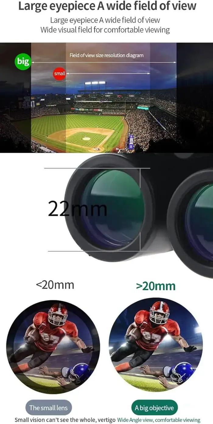 Jumelles mini portables HD 100x22 30000m longue portée pliables BAK4 FMC optique chasse sport