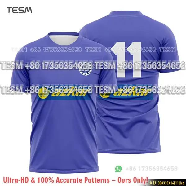 T-shirt de sport pour hommes, entraînement de rugby, avec rayures rétro imprimées en 3D, maillot de